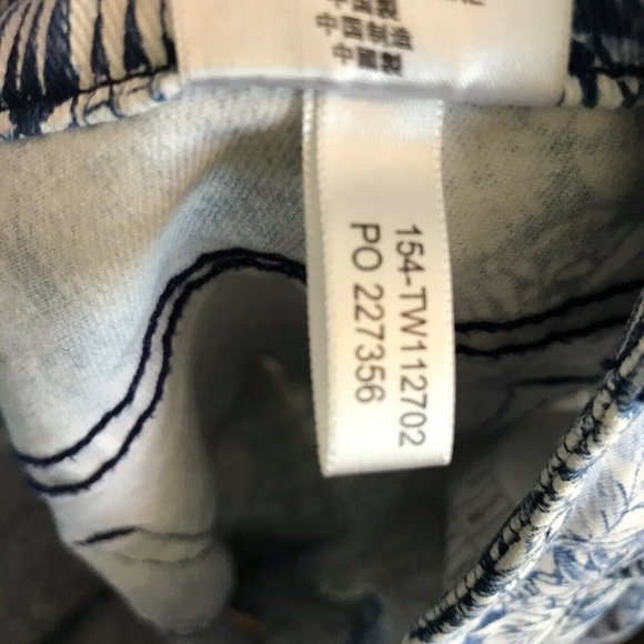 Tommy Bahama Women's Pants Size 8 Blue White Leaves Tropical Stretch - Picture 12 of 12